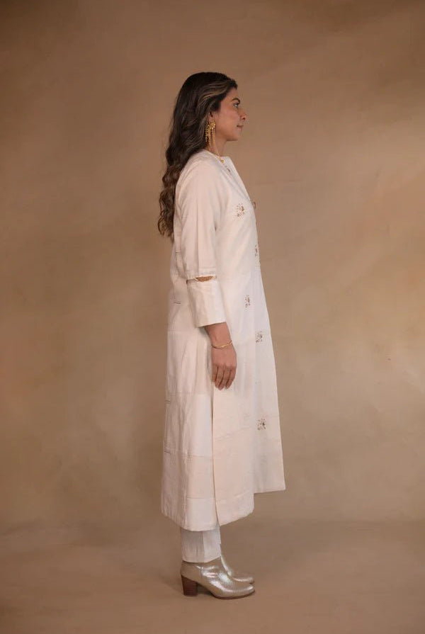 Jacket, in patched fabric with embroidery - CiceroniJackets, KurtaRang by Rajvi