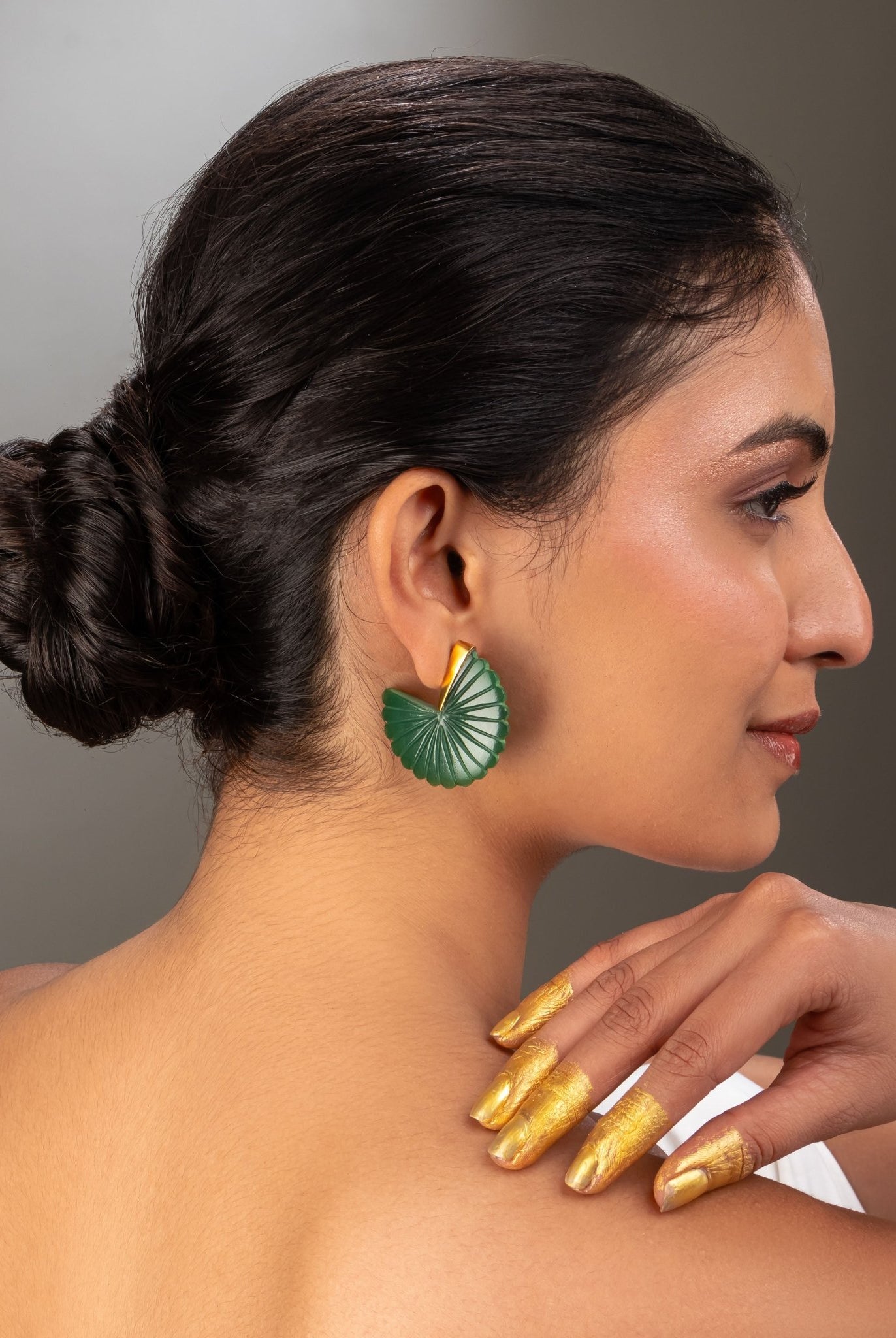 Jade Floret Studs - CiceroniEarringsRumri