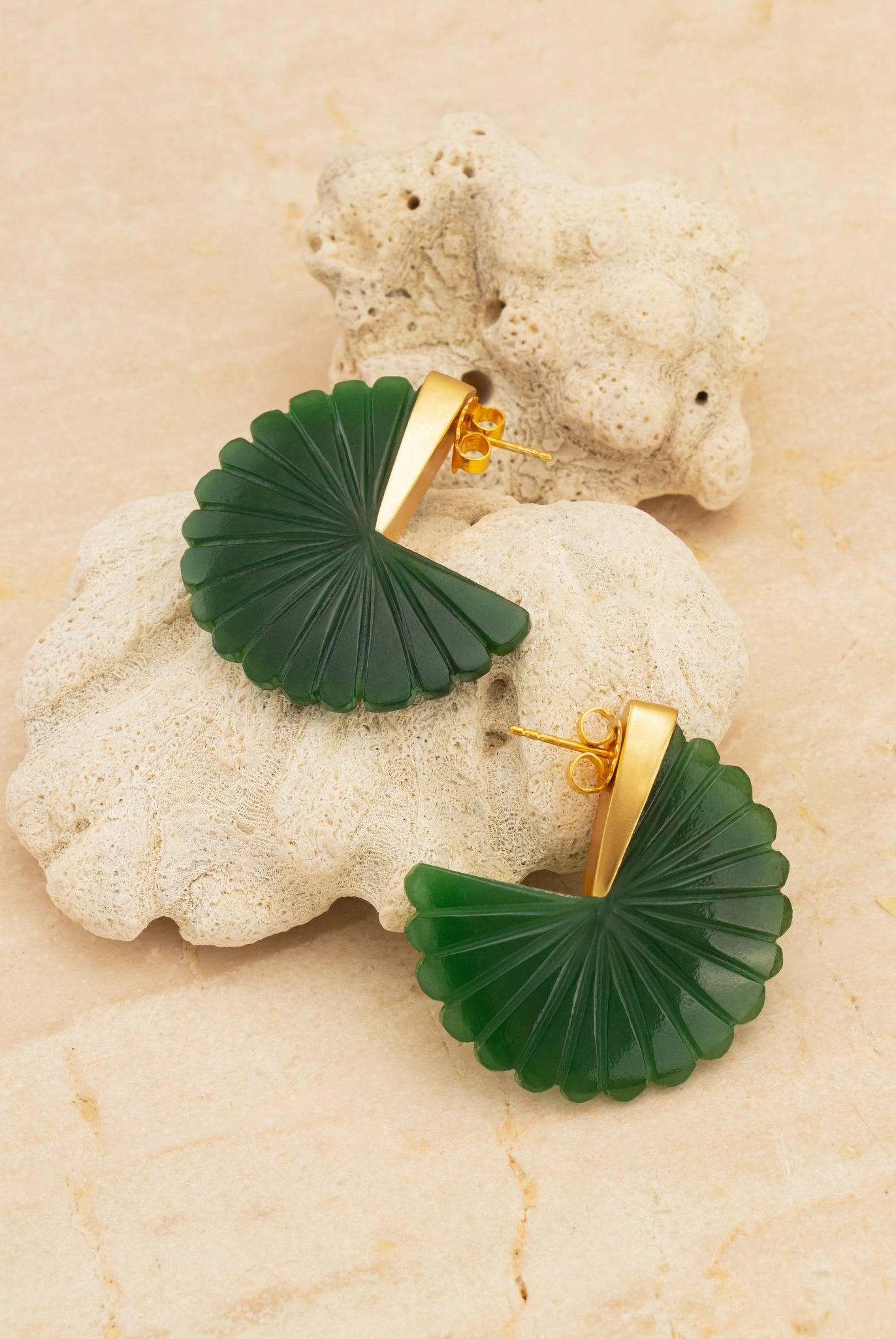 Jade Floret Studs - CiceroniEarringsRumri