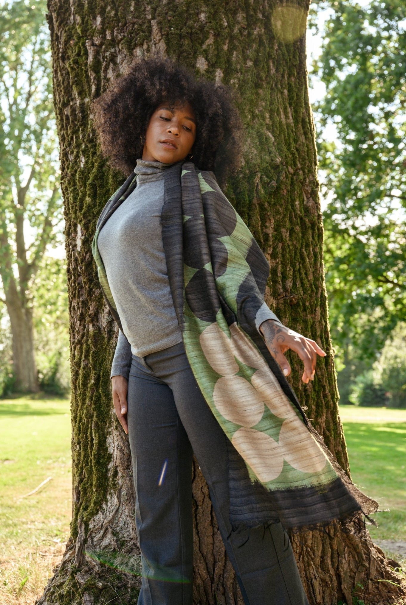 Jade Peace Silk Scarf - CiceroniScarfAeshaane