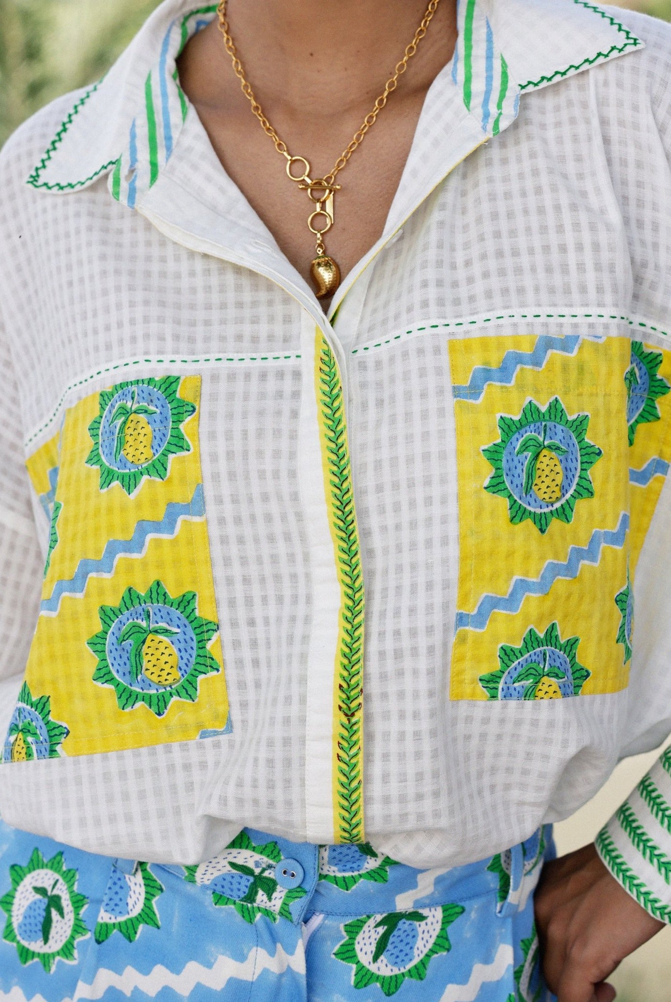 Jaigarh Shirt - Mango Block Print - CiceroniWomen ShirtsThe Raw India