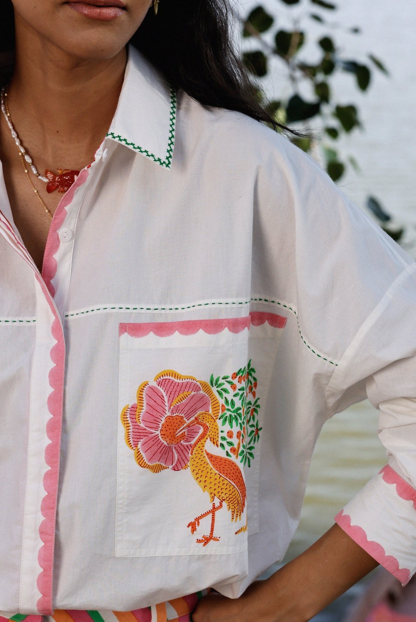 Jaigarh Shirt - River Crane - CiceroniWomen ShirtsThe Raw India