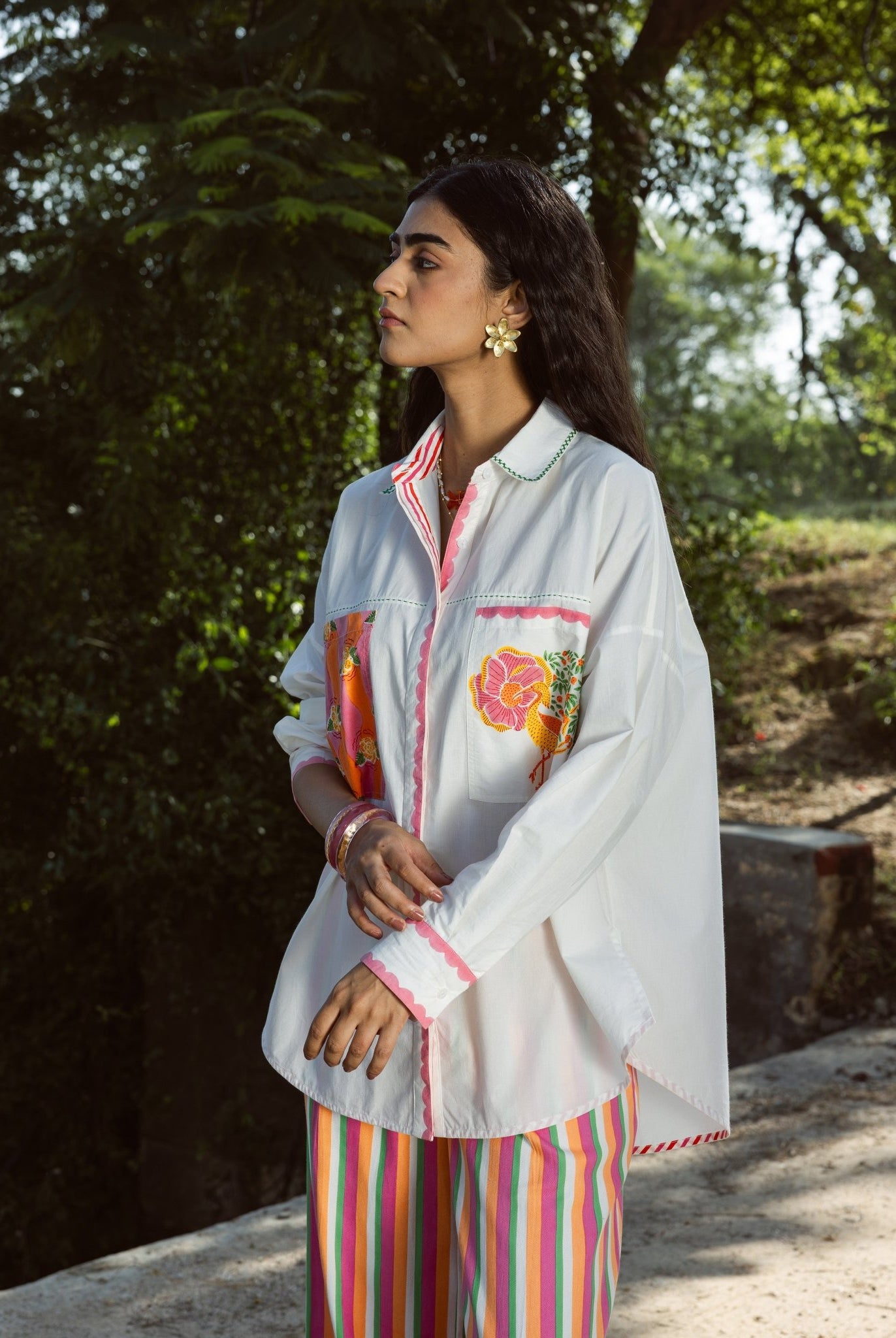 Jaigarh Shirt - River Crane - CiceroniWomen ShirtsThe Raw India
