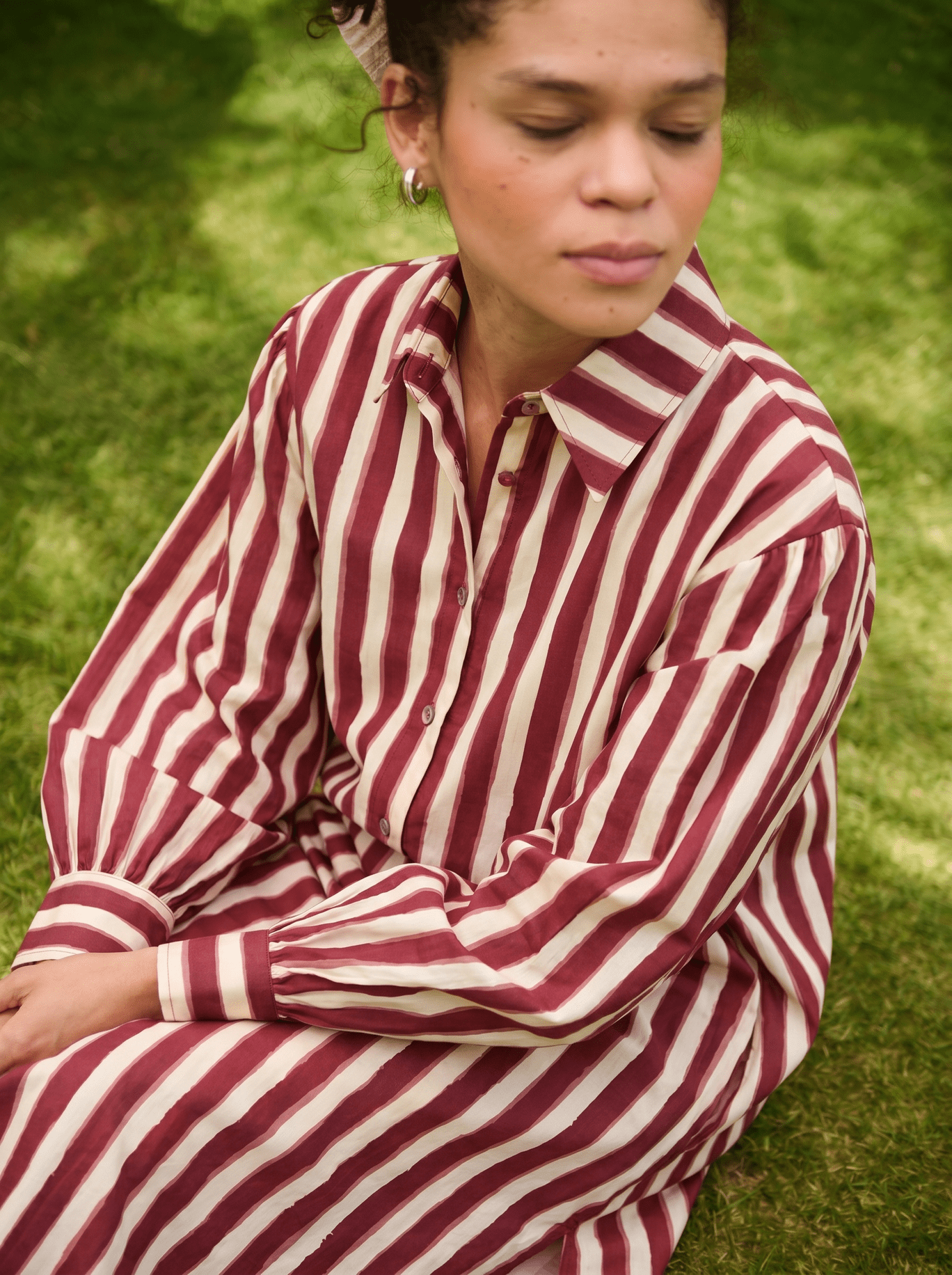 Jasmine Tunic - Teracotta & Ecru Stripes - CiceroniDressesRAAS Life