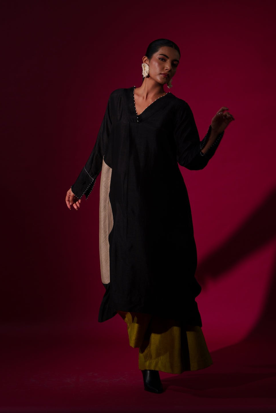 Jasper Tunic in Black and Grey - CiceroniKurta, Festive WearStoique