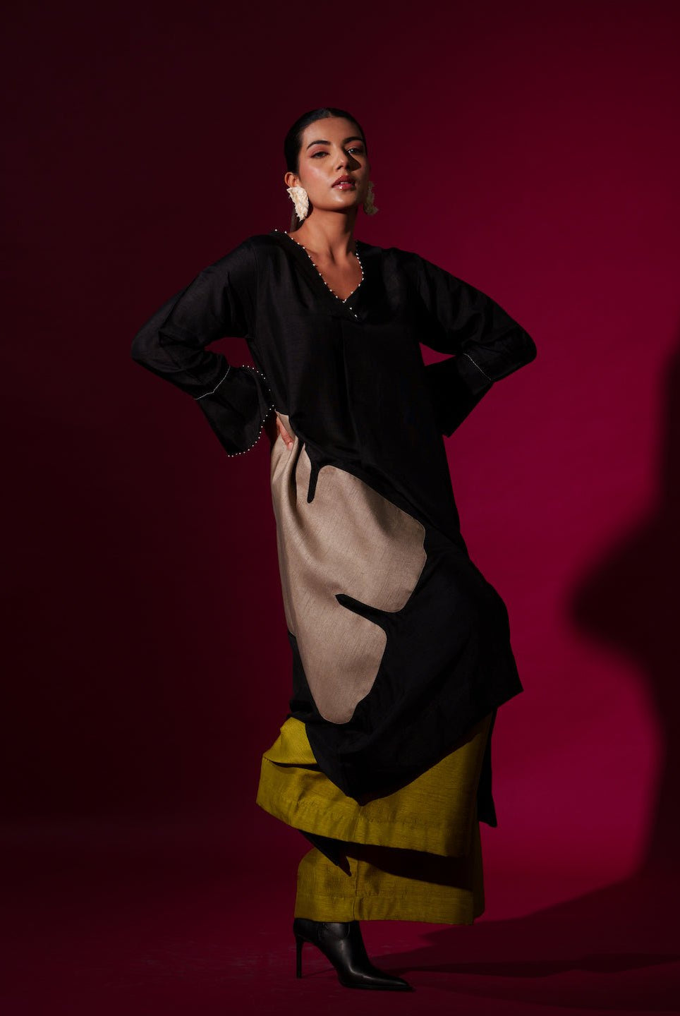 Jasper Tunic in Black and Grey - CiceroniKurta, Festive WearStoique