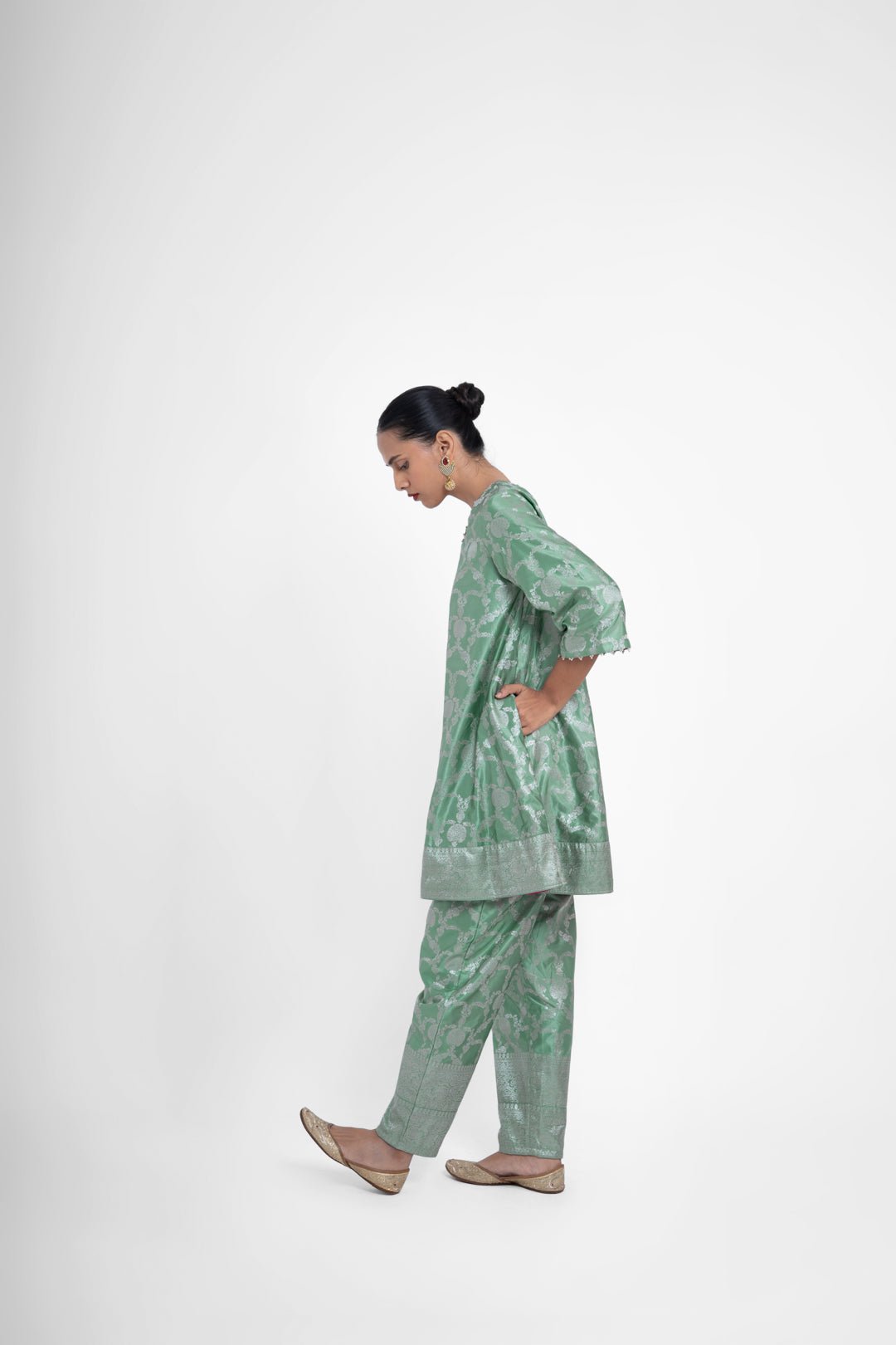 Jaya Kurta Set In Green - CiceroniKurta Set, Festive WearShriya Singhi