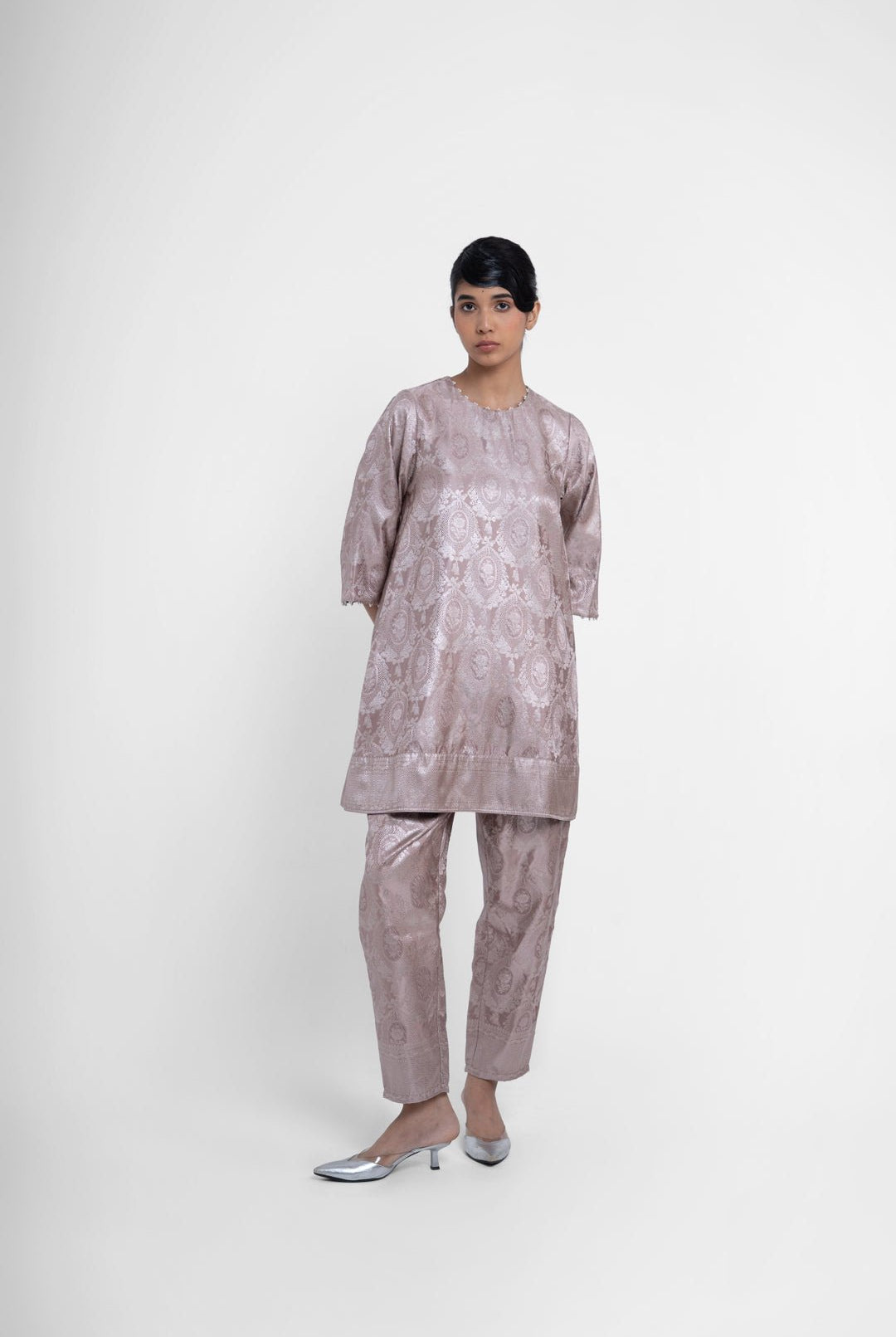 Jaya Kurta Set In Grey - CiceroniKurta Set, Festive WearShriya Singhi