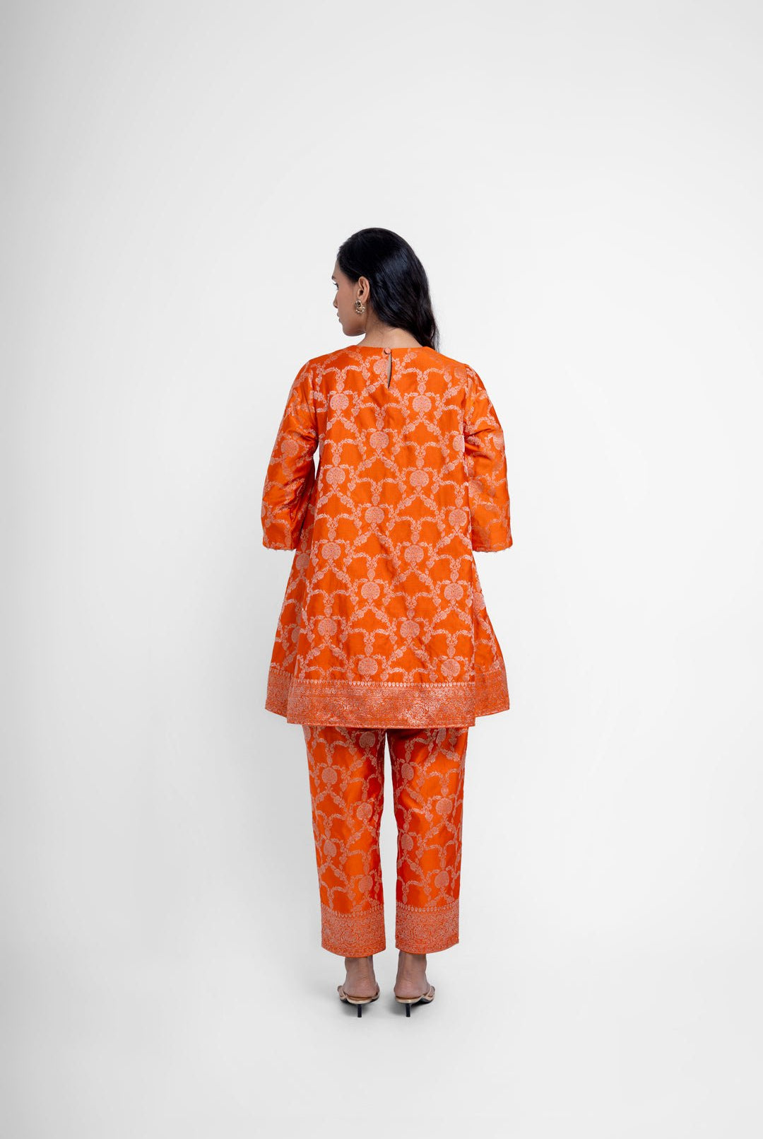 Jaya Kurta Set In Orange - CiceroniKurta Set, Festive WearShriya Singhi