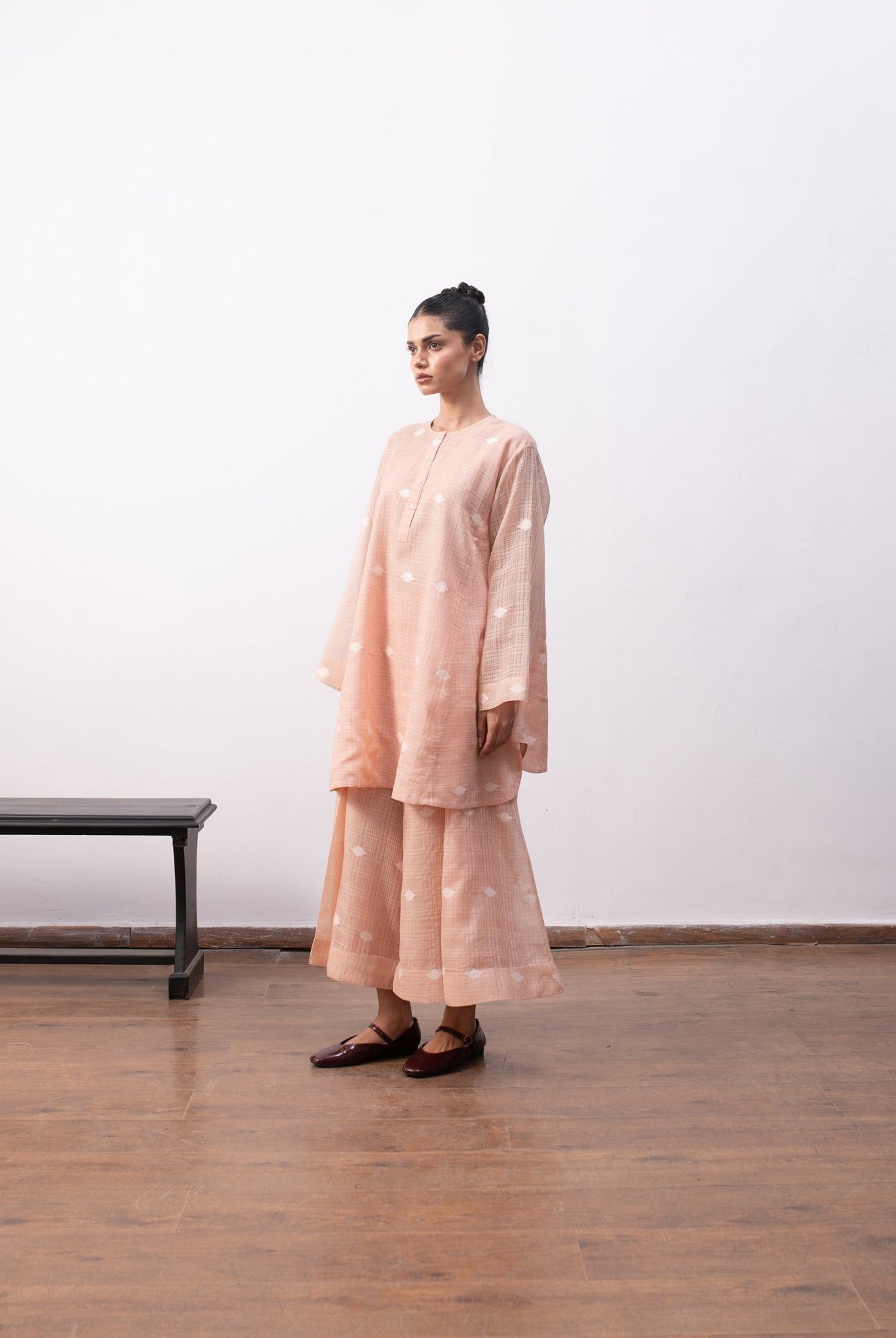 Jeanne Co - ord Set - Peach - CiceroniKurta Set, Everyday WearHiranya