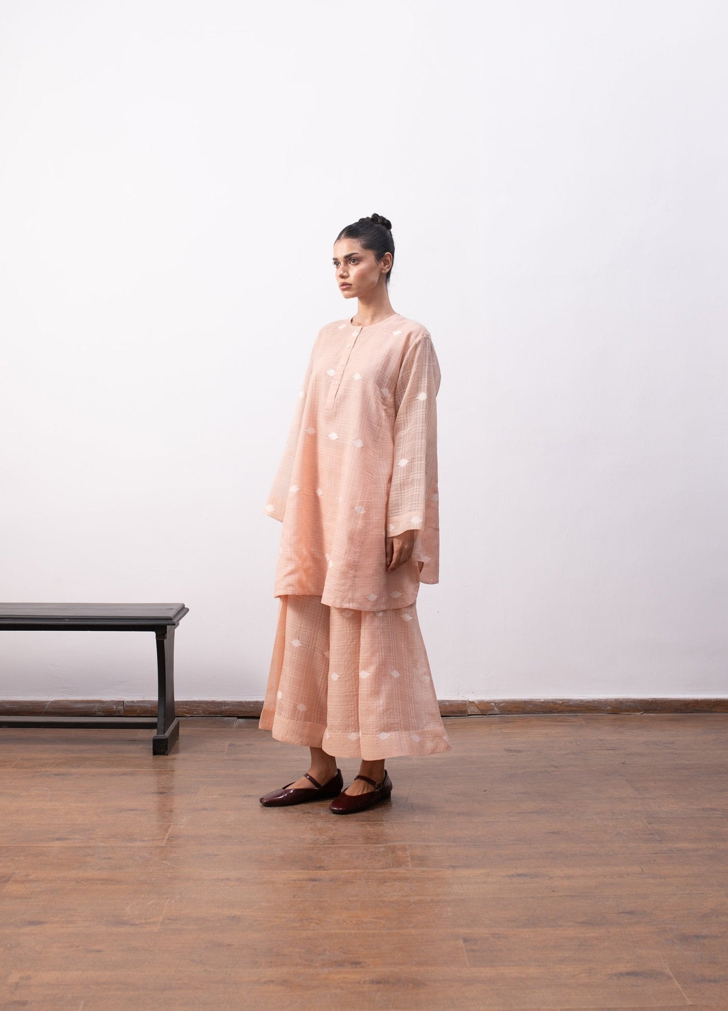 Jeanne Co - ord Set - Peach - CiceroniKurta Set, Everyday WearHiranya