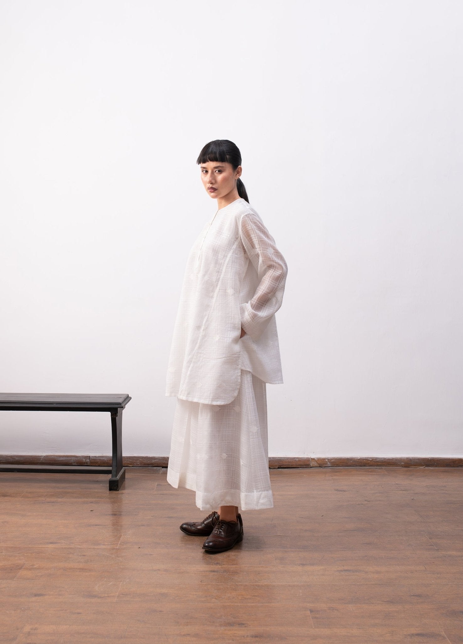 Jeanne Co - ord Set - White - CiceroniKurta Set, Everyday WearHiranya