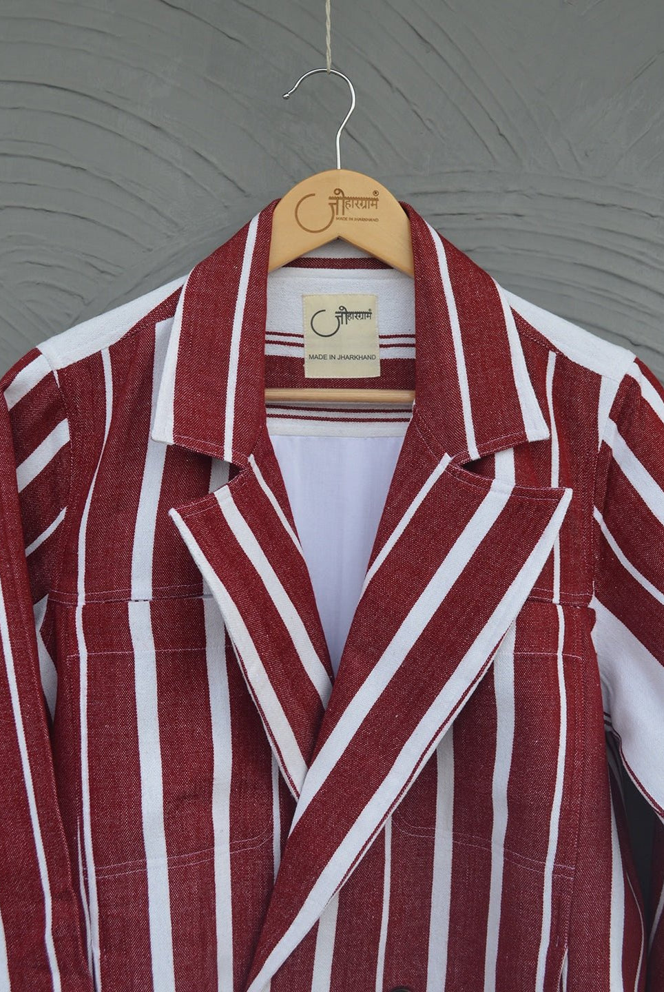 Johargram Handwoven Biru Striped Blazer - CiceroniBlazersJohargram