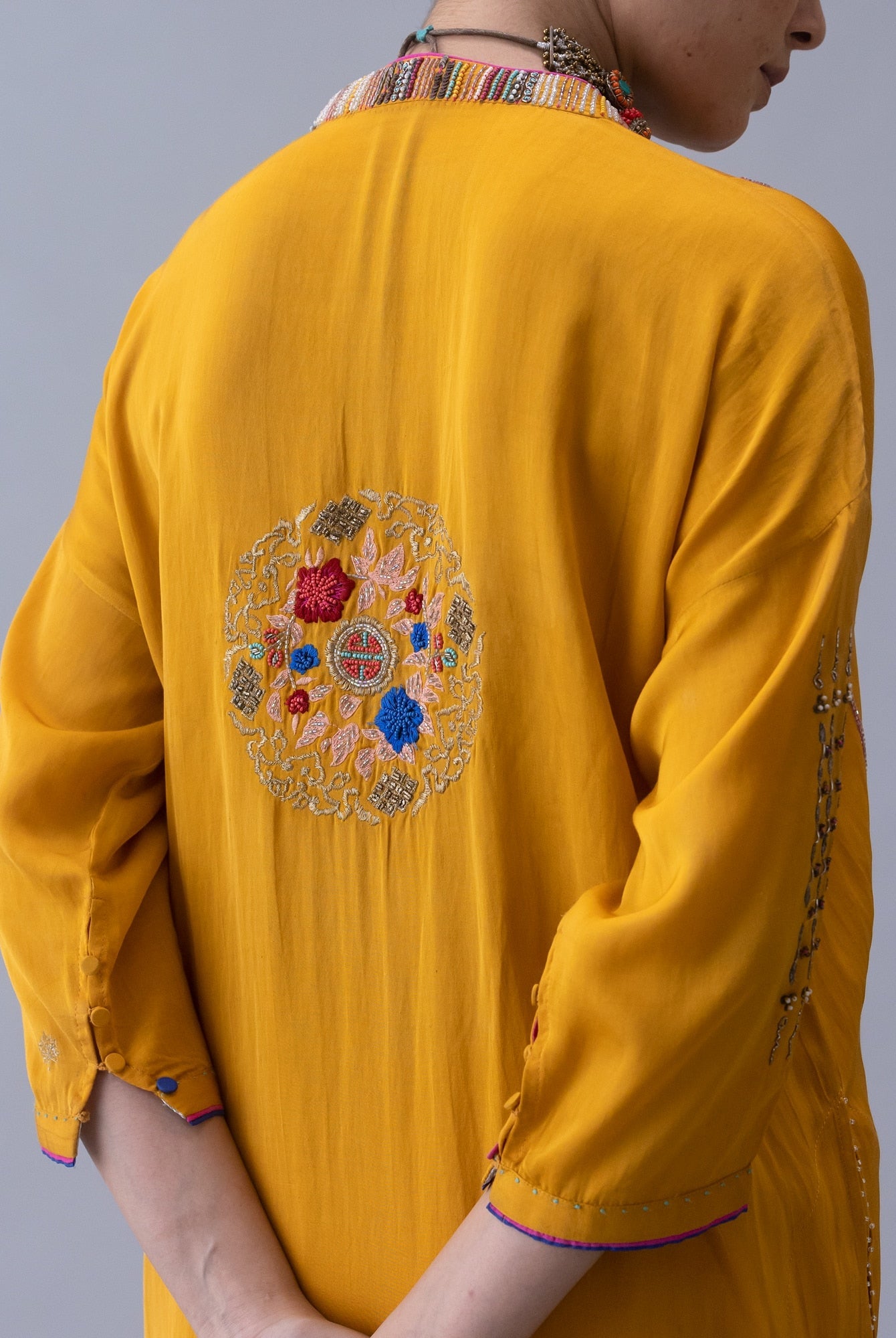 Joma Yellow Kaftan - CiceroniKaftanShades of India