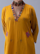 Joma Yellow Kaftan - CiceroniKaftanShades of India