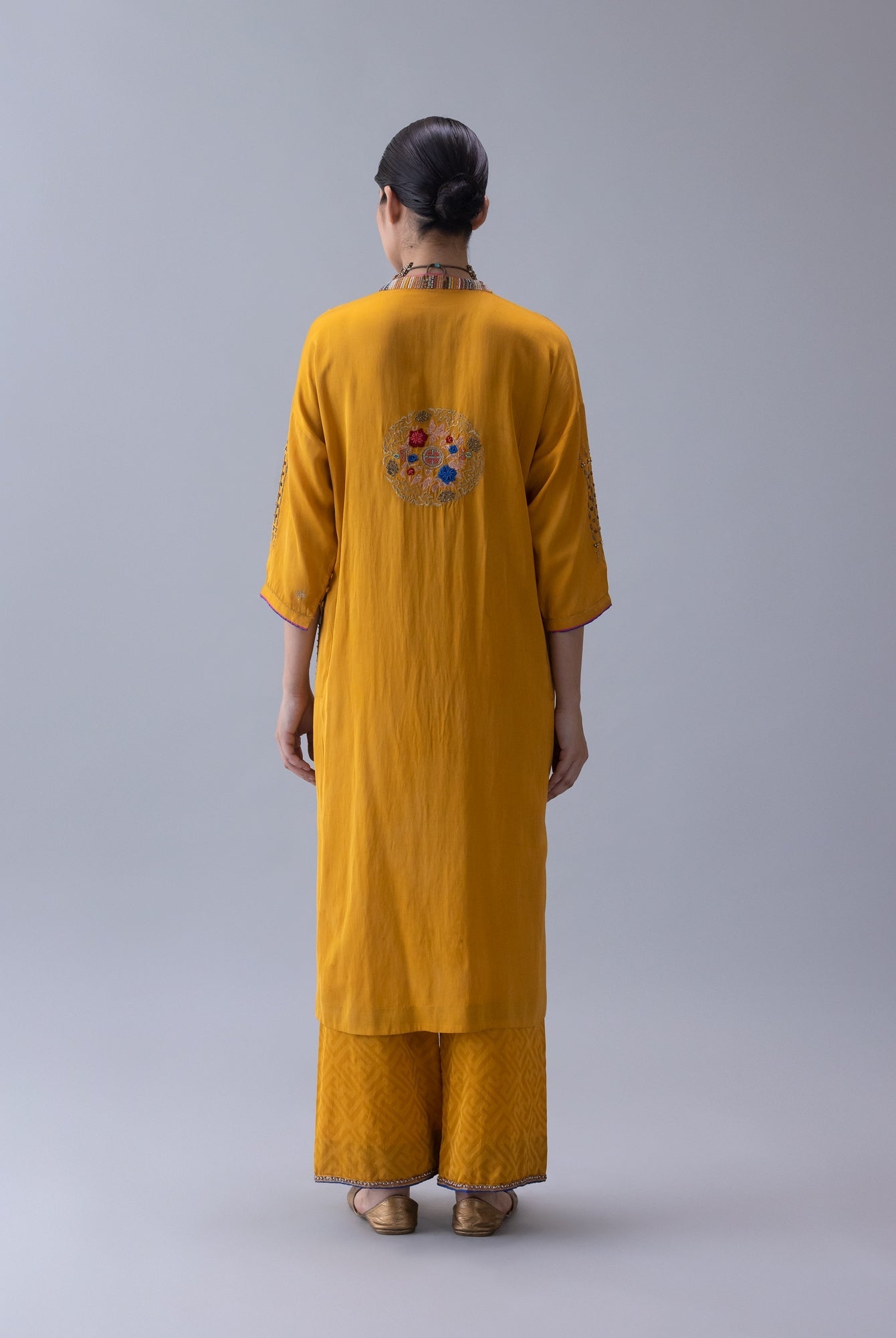 Joma Yellow Kaftan - CiceroniKaftanShades of India