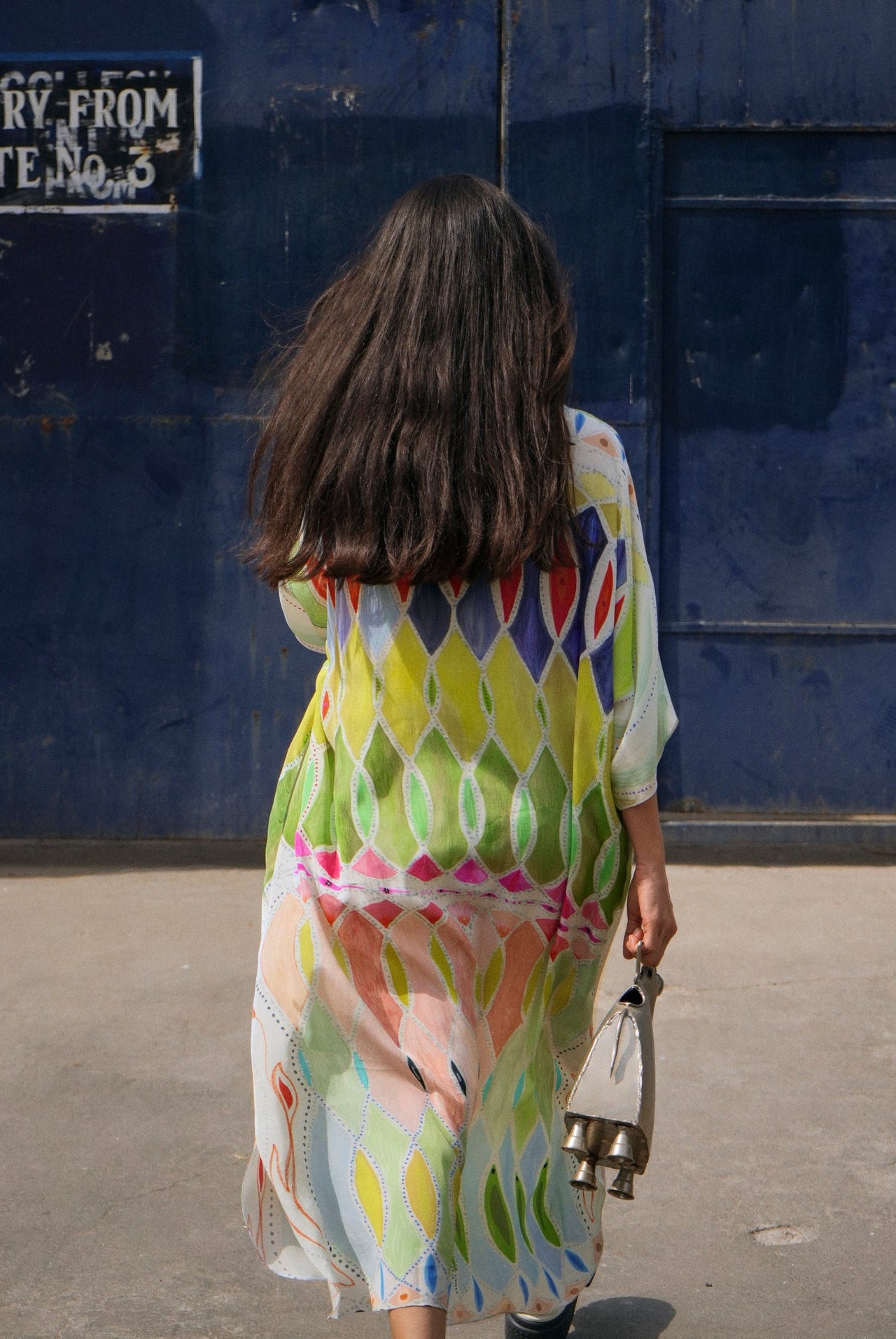 Kaftaan Dress In Athangudi Pastel Print - CiceroniDressesNIKYTA