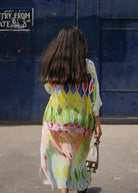Kaftaan Dress In Athangudi Pastel Print - CiceroniDressesNIKYTA