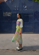 Kaftaan Dress In Athangudi Pastel Print - CiceroniDressesNIKYTA