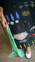 Kaftaan Dress In Chetti Black Crepe - CiceroniDressesNIKYTA