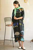 Kaftaan Dress In Chetti Black Crepe - CiceroniDressesNIKYTA