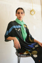 Kaftaan Dress In Chetti Black Crepe - CiceroniDressesNIKYTA