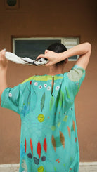 Kaftaan Dress In Chetti Green Print - CiceroniDressesNIKYTA