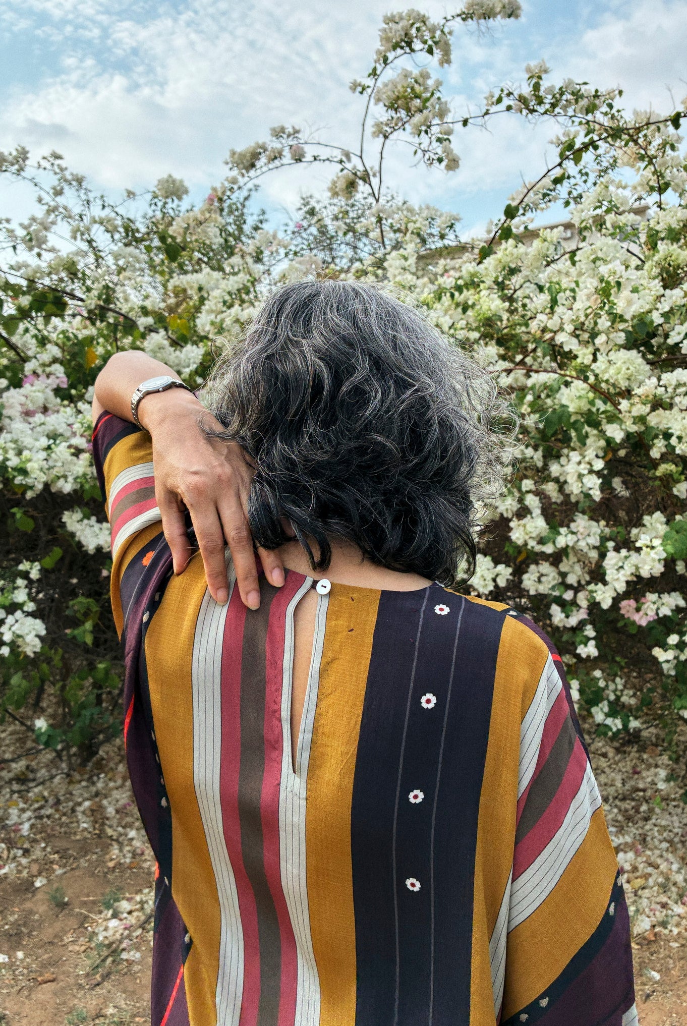 Kaftaan Dress In Nadu Stripes Print - CiceroniDressesNIKYTA