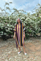 Kaftaan Dress In Nadu Stripes Print - CiceroniDressesNIKYTA