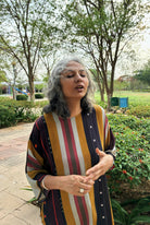 Kaftaan Dress In Nadu Stripes Print - CiceroniDressesNIKYTA