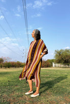 Kaftaan Dress In Nadu Stripes Print - CiceroniDressesNIKYTA