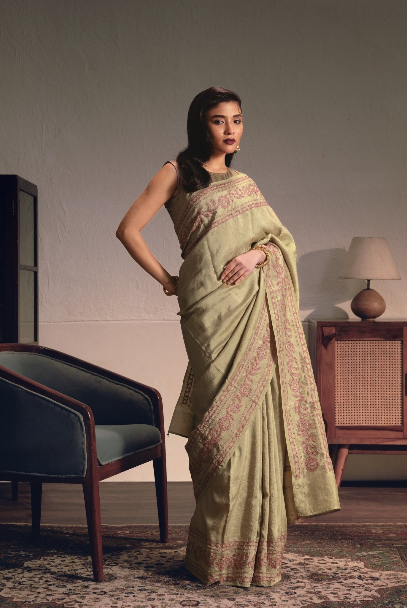 Kajri - Olive - CiceroniSareeIra
