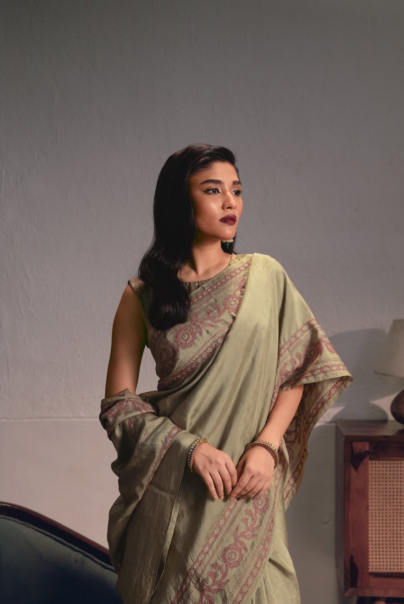 Kajri - Olive - CiceroniSareeIra