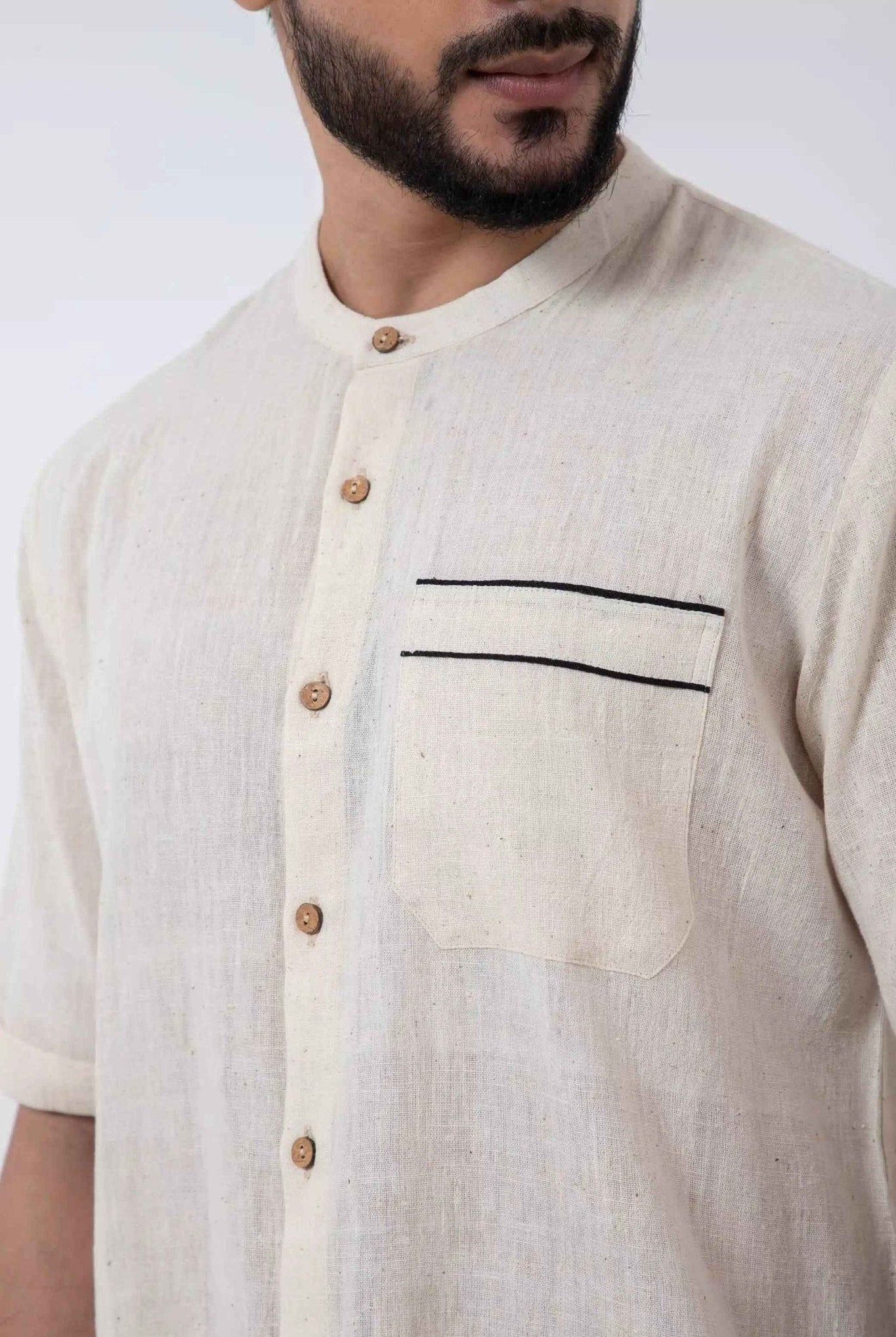Kala Cotton Off - white Everyday Shirt - CiceroniMen ShirtsInkriti