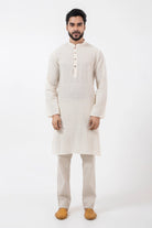 Kala Cotton Off - white Knee Length Kurta - CiceroniKurta, Festive WearInkriti