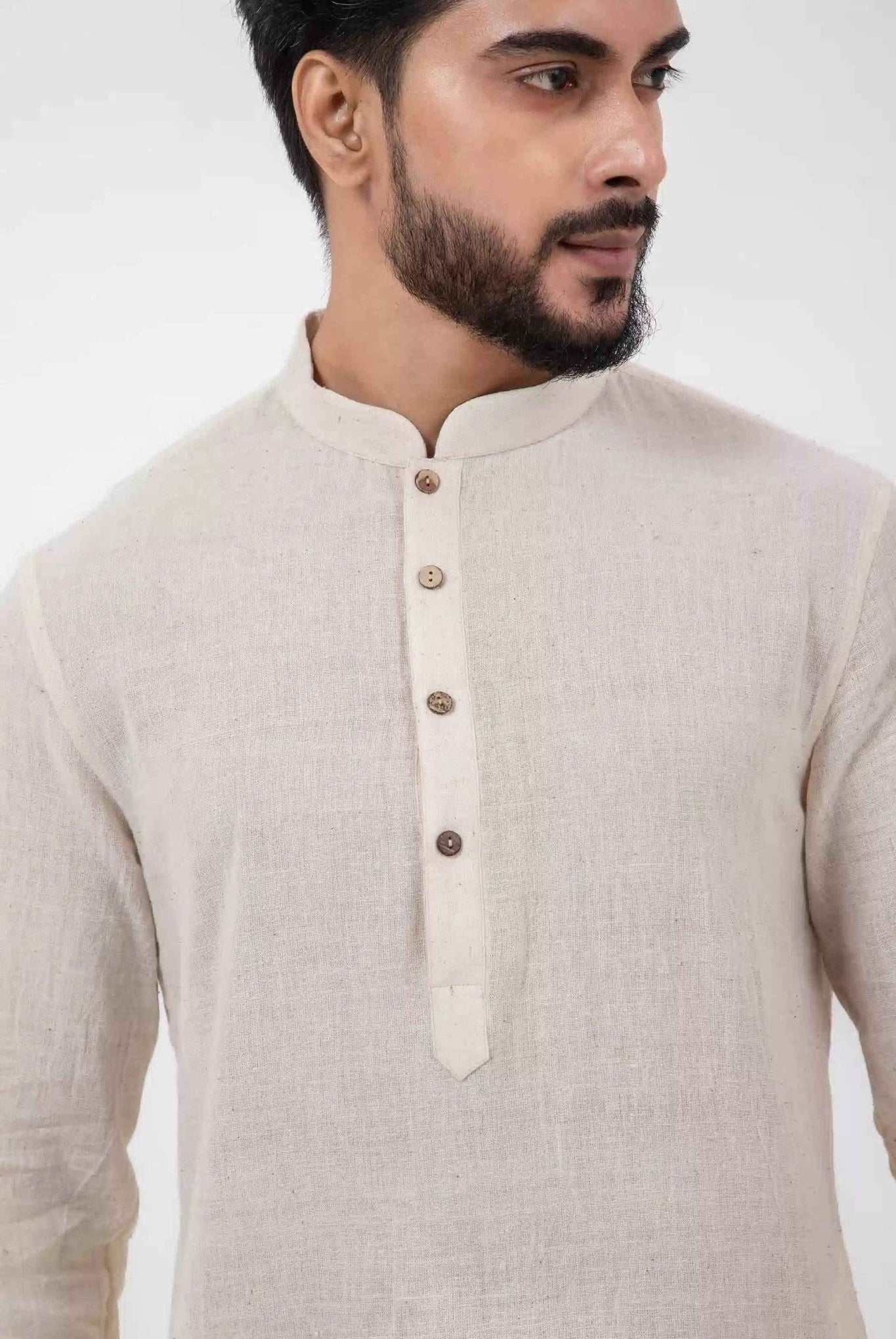 Kala Cotton Off - white Knee Length Kurta - CiceroniKurta, Festive WearInkriti
