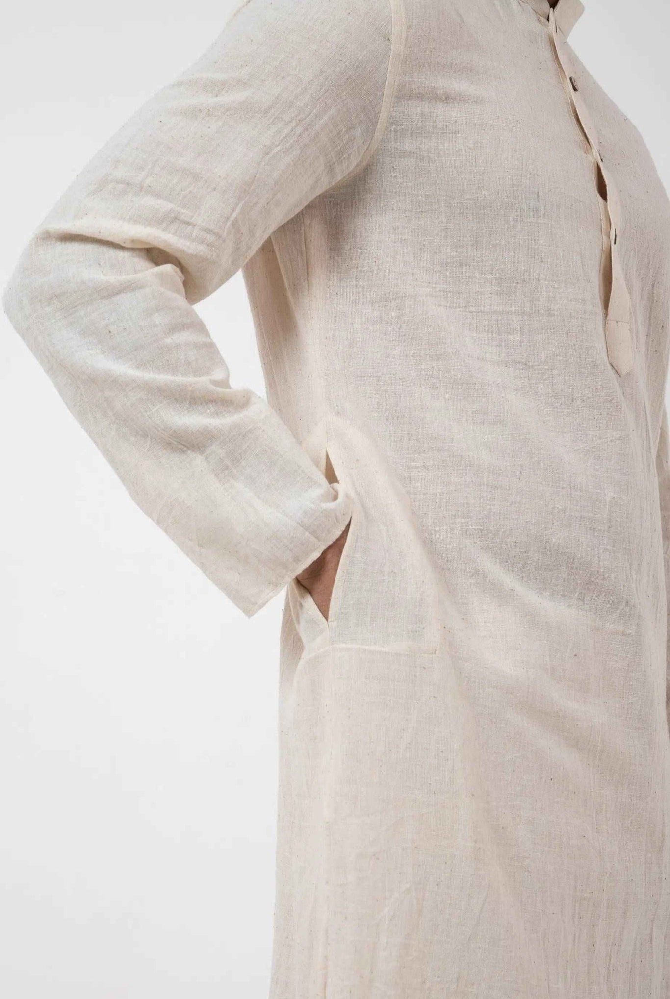 Kala Cotton Off - white Knee Length Kurta - CiceroniKurta, Festive WearInkriti