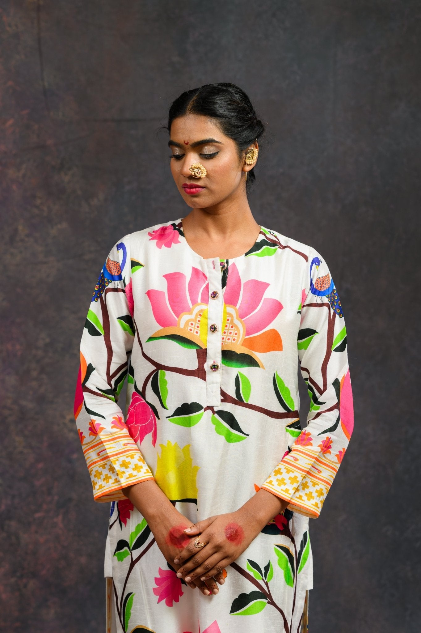 Kalamkari White Kurta Set - CiceroniKurta SetsPrachi Kamat