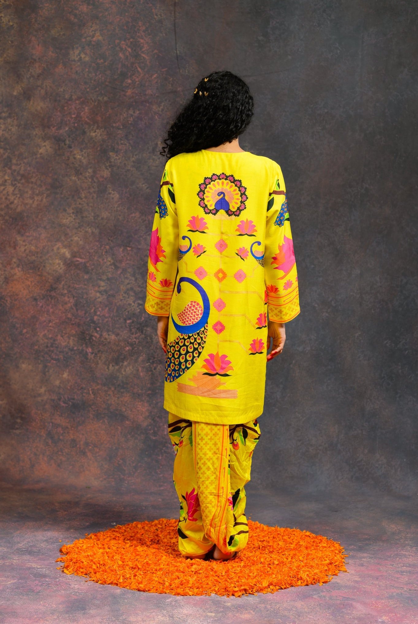 Kalamkari Yellow Kurta Set - CiceroniKurta SetsPrachi Kamat