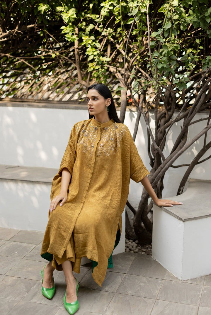 Kalindi Buttondown Kaftan Set - CiceroniKurta Set, Festive WearSilai Studio