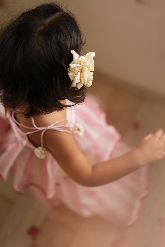 Kamal lehenga set in baby pink stripes - CiceroniKurta Set, Festive WearLove The World Today