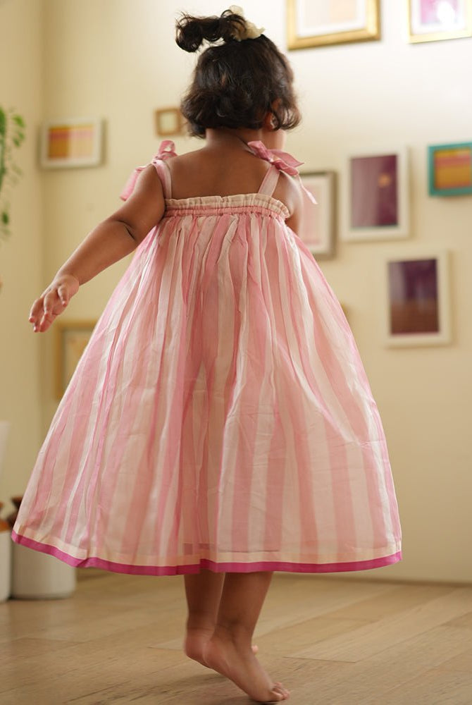 Kamal lehenga set in baby pink stripes - CiceroniKurta Set, Festive WearLove The World Today