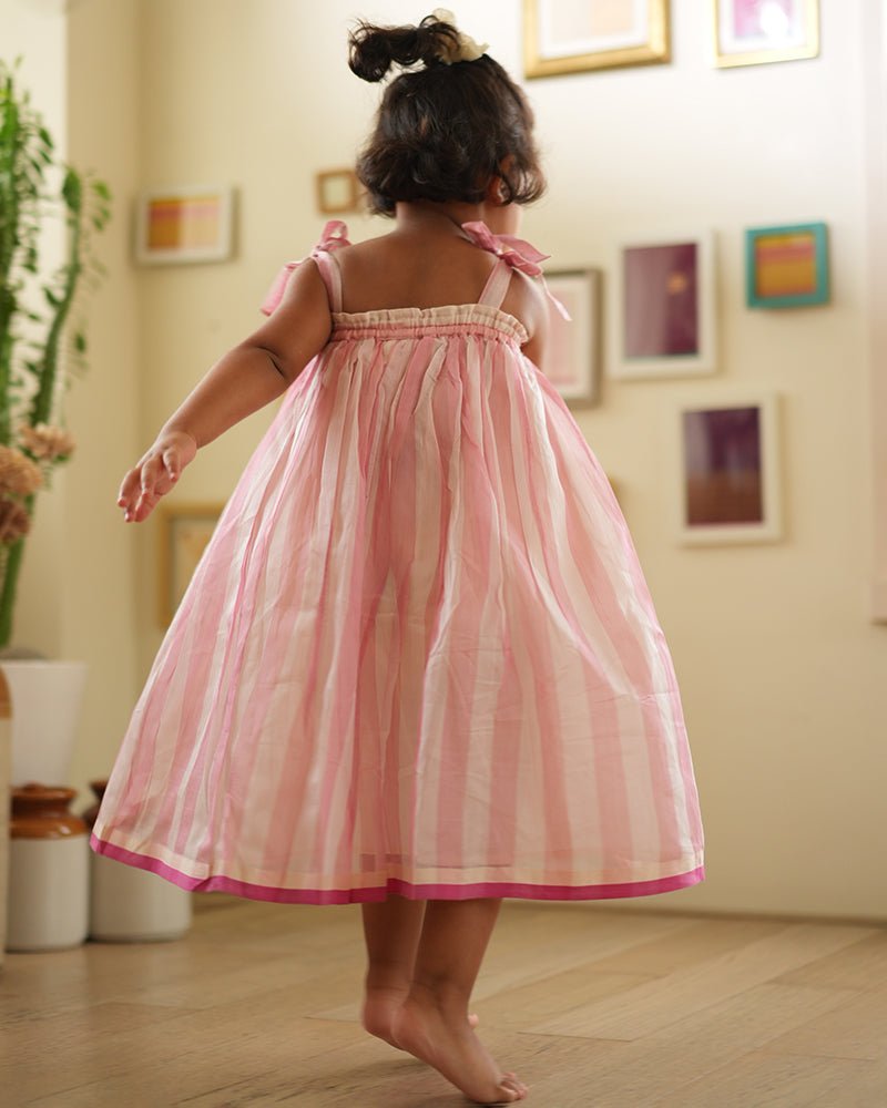 Kamal lehenga set in baby pink stripes - CiceroniKurta Set, Festive WearLove The World Today