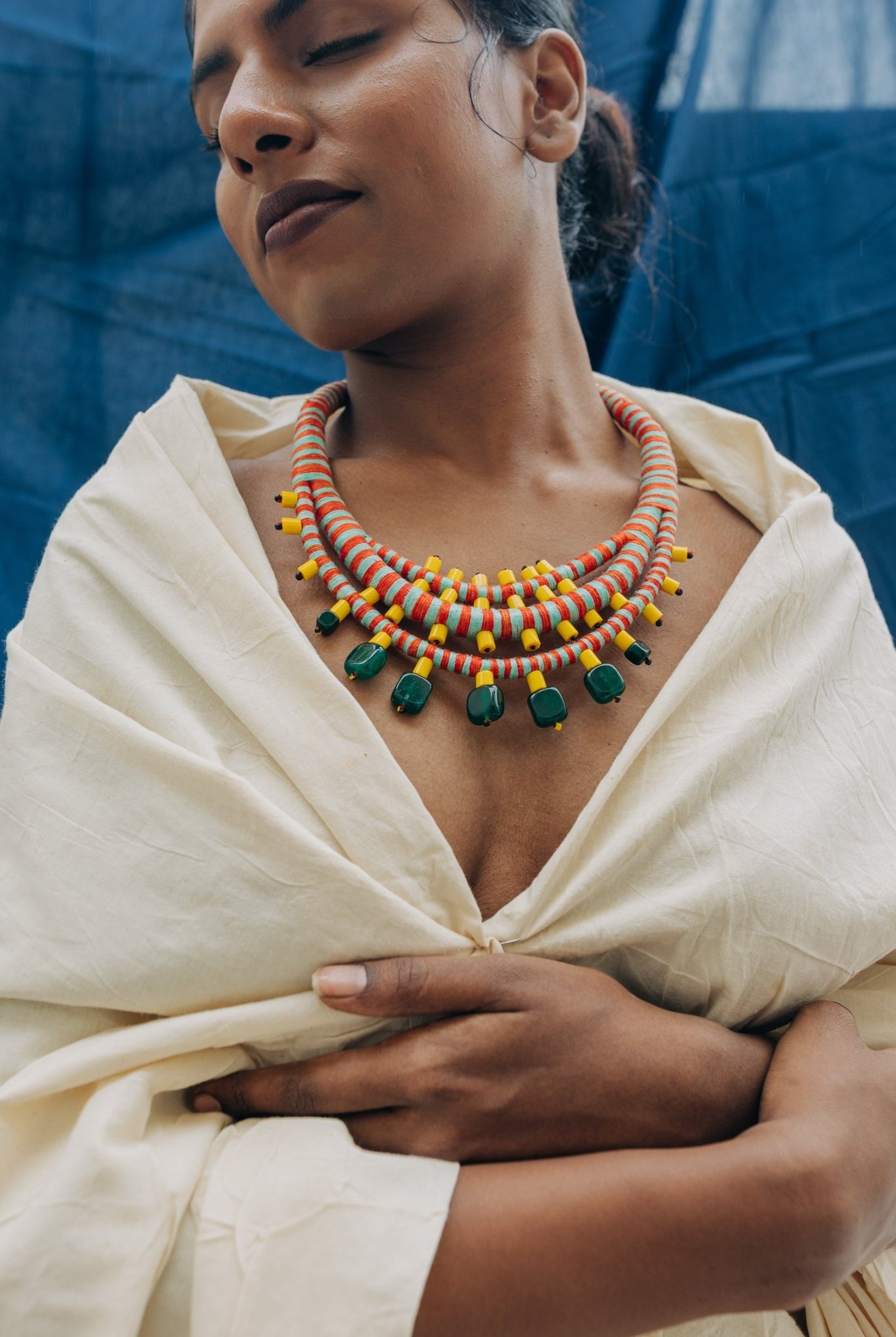 Kanak Leher Necklace - Coral - CiceroniNeckpieceBandish
