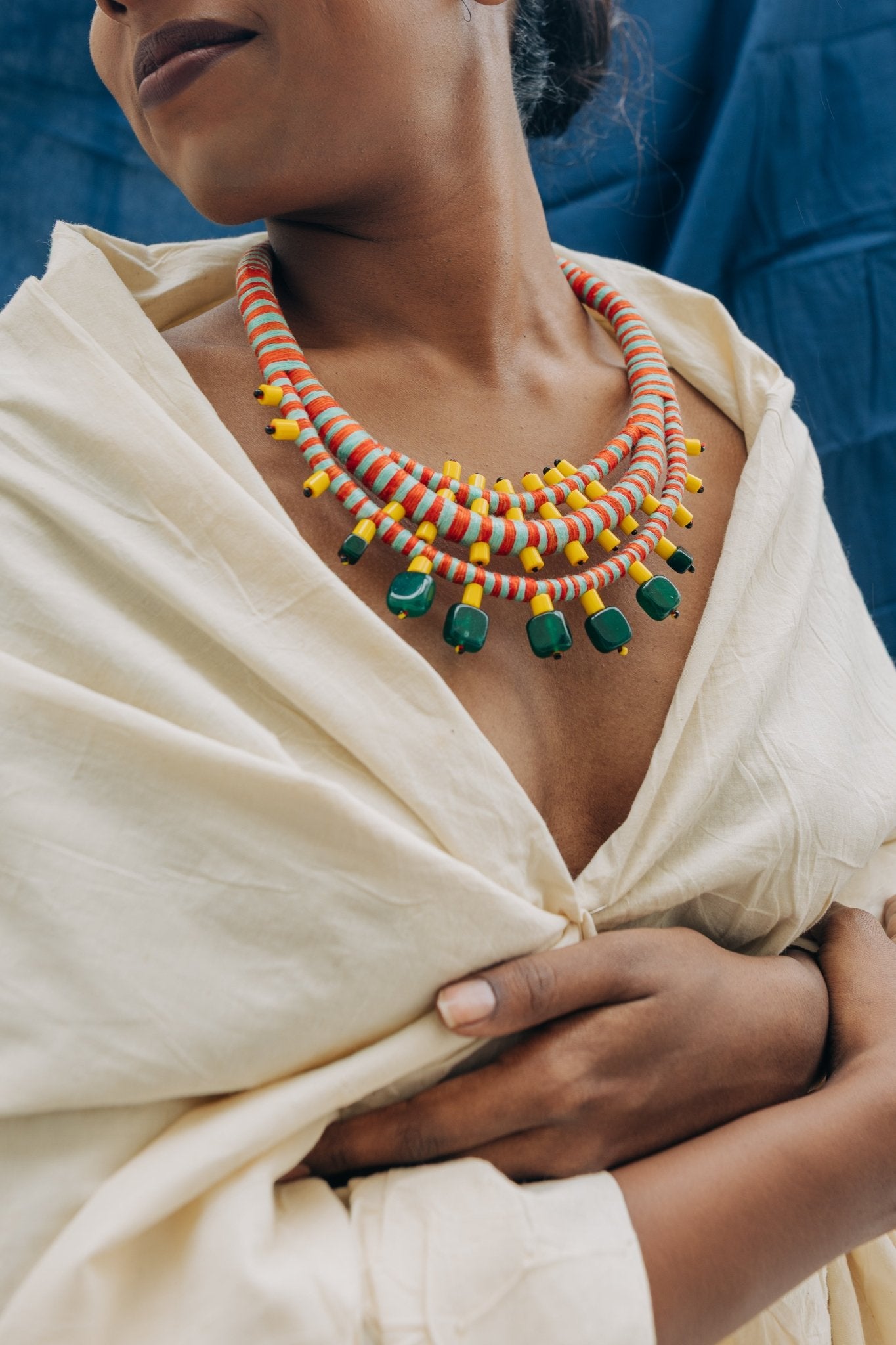 Kanak Leher Necklace - Coral - CiceroniNeckpieceBandish
