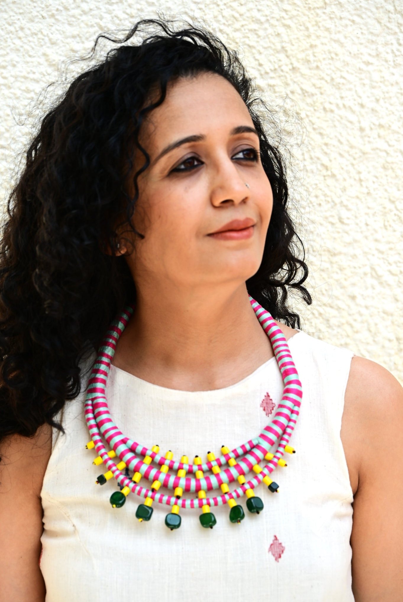 Kanak Leher Necklace - Pink - CiceroniNeckpieceBandish
