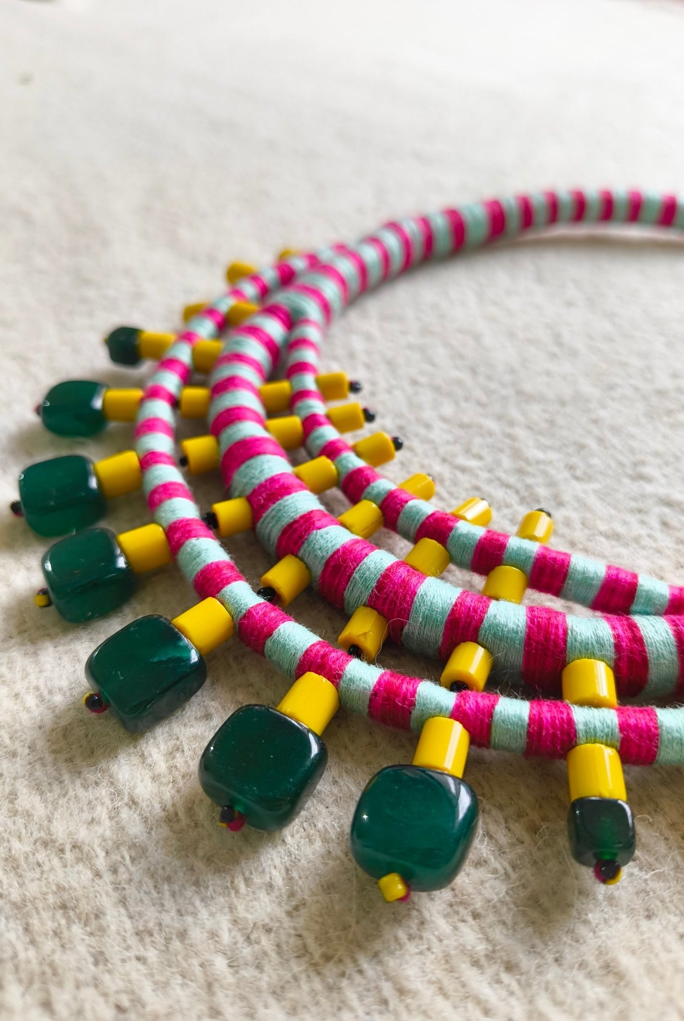Kanak Leher Necklace - Pink - CiceroniNeckpieceBandish
