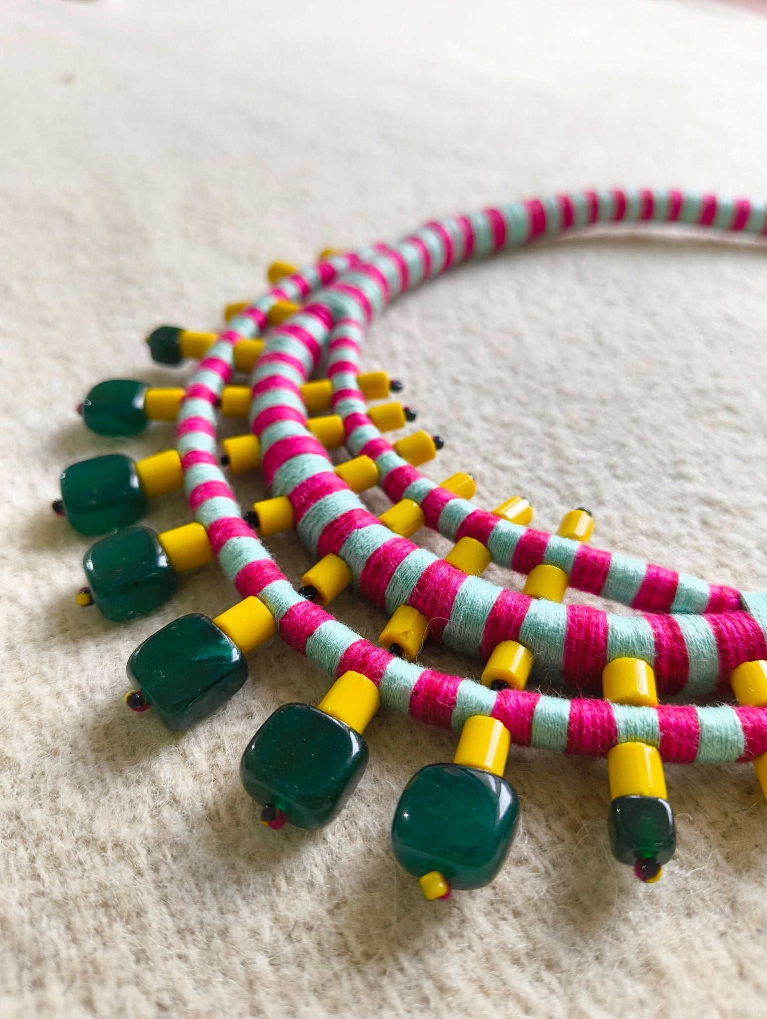 Kanak Leher Necklace - Pink - CiceroniNeckpieceBandish