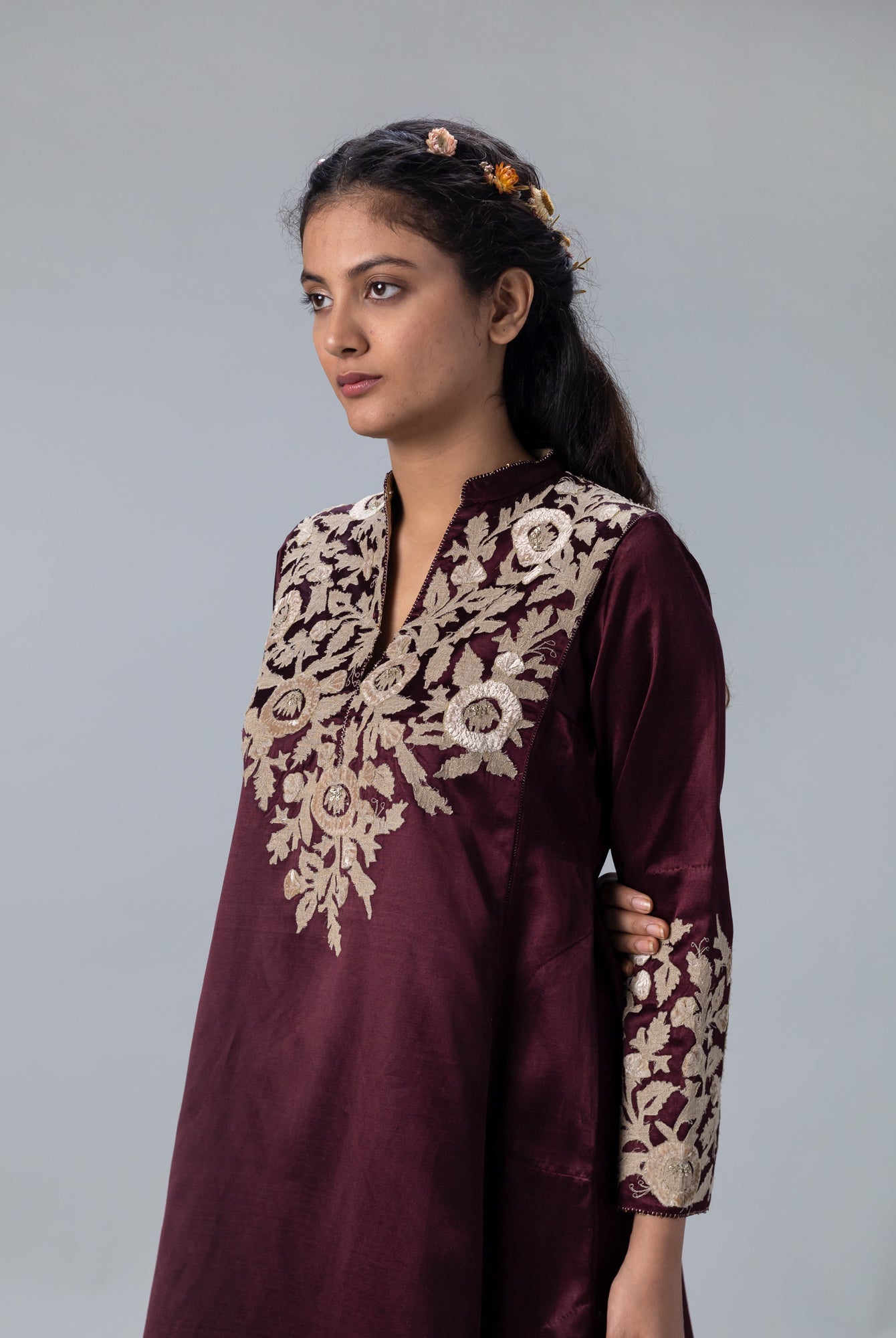 Kanchan Wine Kurta - CiceroniKurtaShades of India