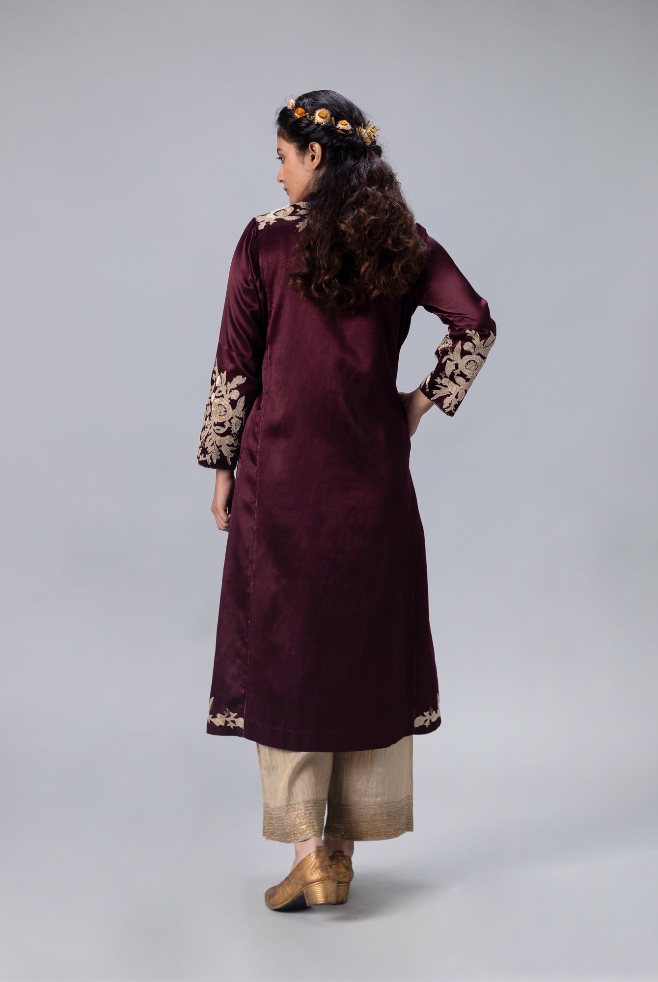 Kanchan Wine Kurta - CiceroniKurtaShades of India